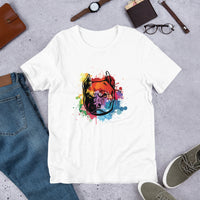 Kurzärmeliges T-Shirt mit Hundekopf